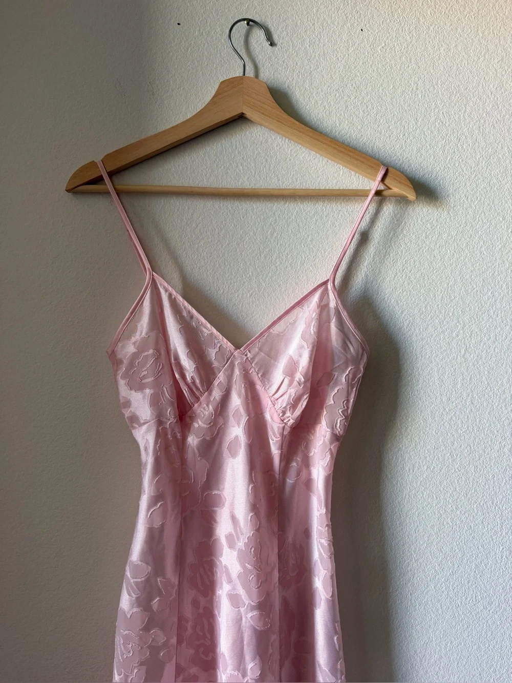 Victoria Secret vintage Sheer Floral Lace Slip Dress - Light Pink